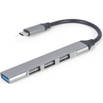Gembird 4-portos USB-C - USB 3.0 hub szürke