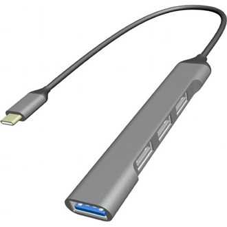 Gembird 4-portos USB-C - USB 3.0 hub szürke