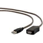 Gembird USB-A 2.0 - USB-A 2.0 M/F aktív adatkábel hosszabbító 10m fekete