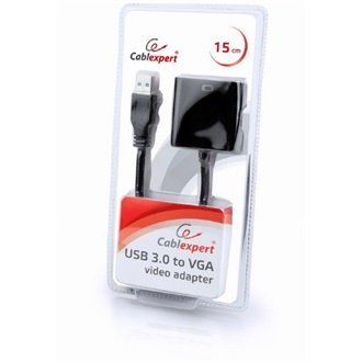 Gembird USB-A 3.0 -> VGA M/F adapter 0.2m fekete