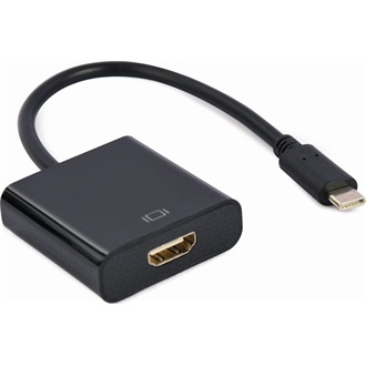 Gembird USB-C -> HDMI 1.4 M/F adapter 0.15m fekete
