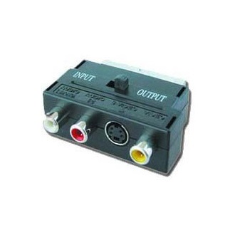 Gembird Scart -> 3db RCA S-Video M/F adapter fekete
