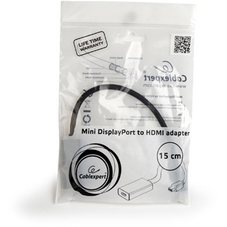 Gembird Displayport mini -> HDMI M/F adapter 0.2m fekete