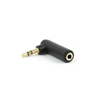 Gembird Jack stereo 3,5mm M/F adapter fekete 90°