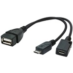Gembird USB-A 2.0 -> USB-B 2.0 micro F/M adatkábel 0.15m fekete OTG