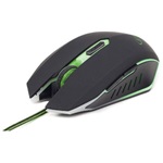 Gembird USB optikai gamer egér fekete-zöld