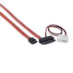 Gembird SATA -> SATA Slimline 13pin F/F adatkábel 0.25m piros
