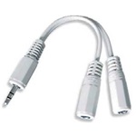 Gembird Jack stereo 3,5mm -> 2db Jack stereo 3,5mm M/F audio kábel 0.1m fehér