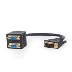 Gembird DVI-I -> 2db VGA M/F adapter 0.2m fekete