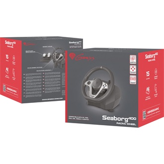 Genesis Seaborg 400 USB-A kormány játékvezérlő fekete-ezüst