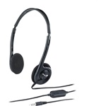 Genius HS-200C fekete vezetékes mikrofonos fejhallgató