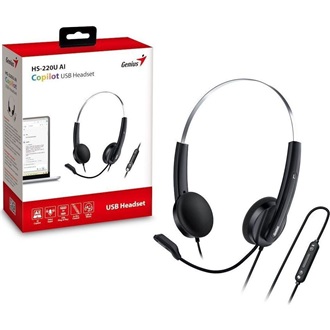 Genius HS-220U/USB-C fejhallgató headset fekete