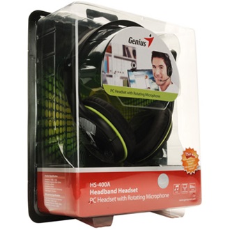 Genius HS-400A stereo headset fekete/zöld