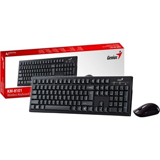 Genius KM-8101 vezeték nélküli magyar membrán billentyűzet + egér fekete