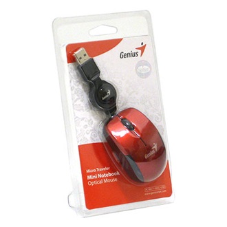 Genius Micro Traveler V2, USB optikai notebook egér fekete-piros