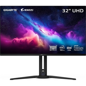 Gigabyte Aorus FO32U 31.5" Quantum Dot OLED gaming monitor fekete 165Hz FreeSync Premium Pro (USB-C: 18W)