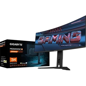 Gigabyte MO34WQC2 34" ívelt Quantum Dot OLED gaming monitor szürke 240Hz FreeSync Premium Pro