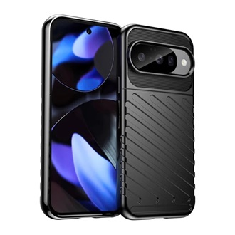 Google Pixel 10 GIGAPACK Szilikon telefonvédő ütésállóság, dombor minta, FEKETE