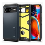 Google Pixel 8 SPIGEN TOUGH ARMOR szilikon telefonvédő ütésállóság, kitámasztó, SÖTÉTSZÜRKE