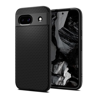 Google Pixel 8a 5G SPIGEN LIQUID AIR szilikon telefonvédő ütésállóság, rombusz, FEKETE