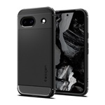 Google Pixel 8a 5G SPIGEN RUGGED ARMOR szilikon telefonvédő ütésállóság, karbon minta, FEKETE