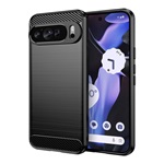 Google Pixel 9 Pro XL 5G Gigapack Szilikon telefonvédő ütésállóság, karbon minta, FEKETE