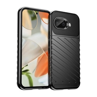 Google Pixel 9a GIGAPACK Szilikon telefonvédő ütésállóság, dombor minta, FEKETE