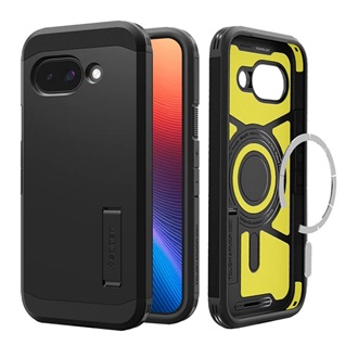 Google Pixel 9a SPIGEN TOUGH ARMOR MAG műanyag telefonvédő ütésállóság, MagSafe, FEKETE