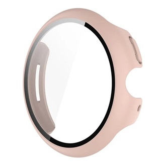 Google Pixel Watch 3 45mm GIGAPACK Műanyag keret BUMPER, ütésállóság + kijelzővédő üveg, RÓZSASZÍN