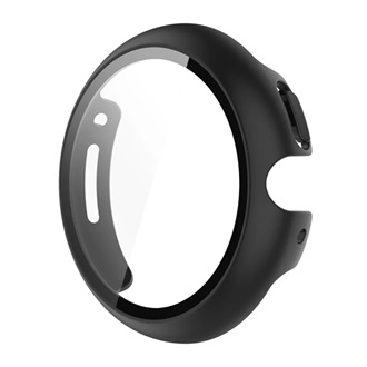 Google Pixel Watch 4 41mm GIGAPACK Műanyag keret BUMPER, ütésállóság + kijelzővédő üveg, FEKETE