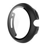 Google Pixel Watch 4 45mm GIGAPACK Műanyag keret BUMPER, ütésállóság + kijelzővédő üveg, FEKETE