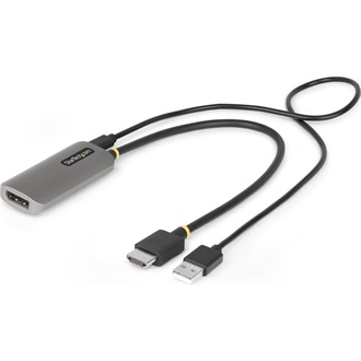 StarTech HDMI 2.1 -> DisplayPort 1.4 M/F aktív adapter 0.3m fekete-szürke