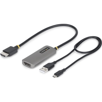 StarTech HDMI 2.1 -> DisplayPort 1.4 M/F aktív adapter 0.3m fekete-szürke