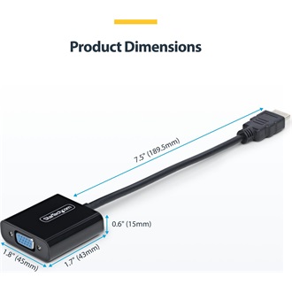 StarTech HDMI -> VGA M/F adapter 0.15m fekete