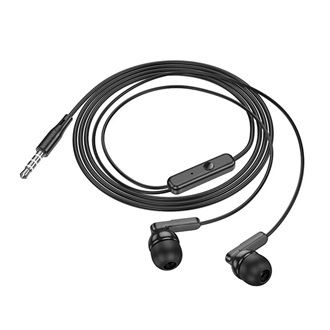 HOCO BRIGHT fülhallgató SZTEREO (3.5mm jack, mikrofon, felvevő gomb) FEKETE
