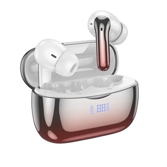 HOCO EQ16 Bluetooth fülhallgató SZTEREO v5.3, aktív zajszűrő + töltőtok, FEKETE/PIROS