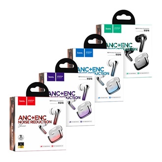 HOCO EQ16 Bluetooth fülhallgató SZTEREO v5.3, aktív zajszűrő + töltőtok, FEKETE/PIROS