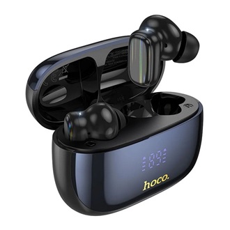 HOCO EQ20 bluetooth fülhallgató SZTEREO v5.4, aktív zajszűrő + töltőtok, FEKETE