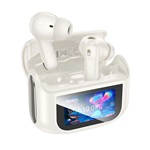 HOCO EQ21 bluetooth fülhallgató SZTEREO v5.4, érintőkijelző + töltőtok, FEHÉR