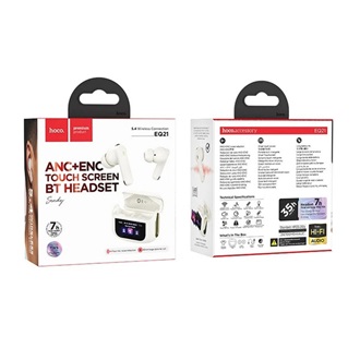 HOCO EQ21 bluetooth fülhallgató SZTEREO v5.4, érintőkijelző + töltőtok, FEHÉR