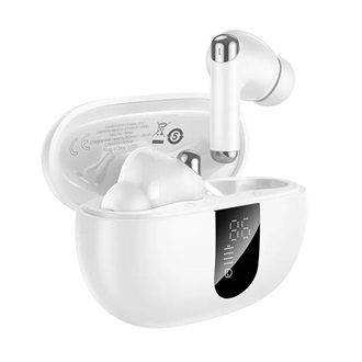HOCO EQ26 bluetooth fülhallgató SZTEREO (v5.4, TWS, mikrofon, aktív zajszűrő, LED kijelző + töltőtok) FEHÉR