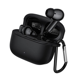 HOCO EQ30 bluetooth fülhallgató SZTEREO (v6.0, TWS, mikrofon, + töltőtok, karabíner) FEKETE