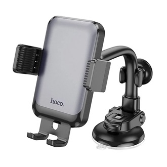 HOCO H27 autós tartó (műszerfalra, szélvédőre, tapadókorongos, automata, állítható kar, 4.7-7" méret) FEKETE