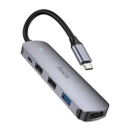 HOCO HB27 60W 5-portos USB-C HDMI hub szürke