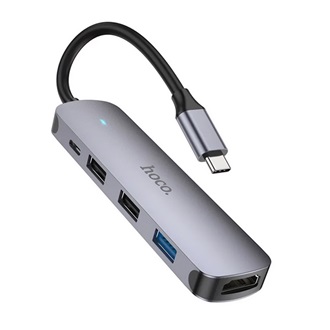 HOCO HB27 60W 5-portos USB-C HDMI hub szürke