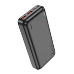 HOCO J101A powerbank 2 USB+Type-C+microUSB aljzat (20000mAh, 22.5W, 3A, PD gyorstöltő, LED jelzés) FEKETE