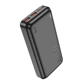 HOCO J101A powerbank 2 USB+Type-C+microUSB aljzat (20000mAh, 22.5W, 3A, PD gyorstöltő, LED jelzés) FEKETE