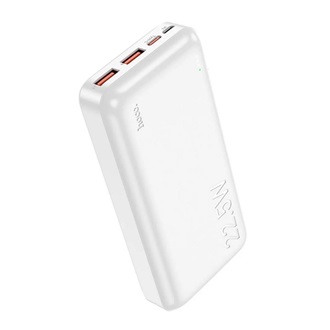 HOCO J101A vésztöltő 2 USB+Type-C+microUSB aljzat 20000mAh, LED jelzés, FEHÉR