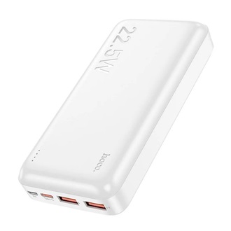 HOCO J101A vésztöltő 2 USB+Type-C+microUSB aljzat 20000mAh, LED jelzés, FEHÉR
