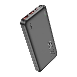 HOCO J101 vésztöltő 2 USB+Type-C+microUSB aljzat (10000mAh, 22.5W, 3A, PD gyorstöltő, LED jelzés) FEKETE
